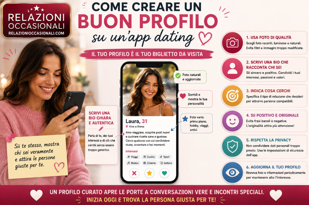 Come creare un buon profilo su un'app dating