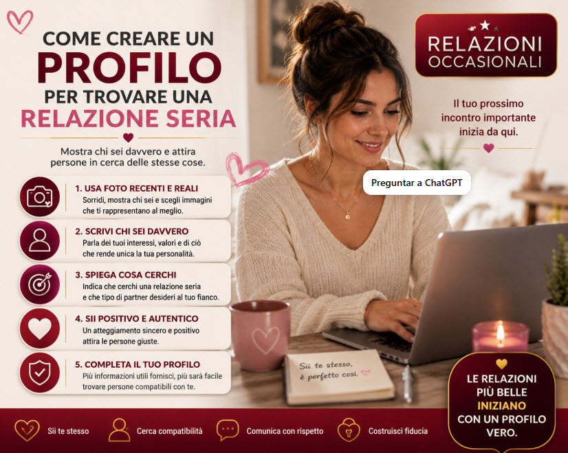 Come creare un profilo per trovare una relazione seria