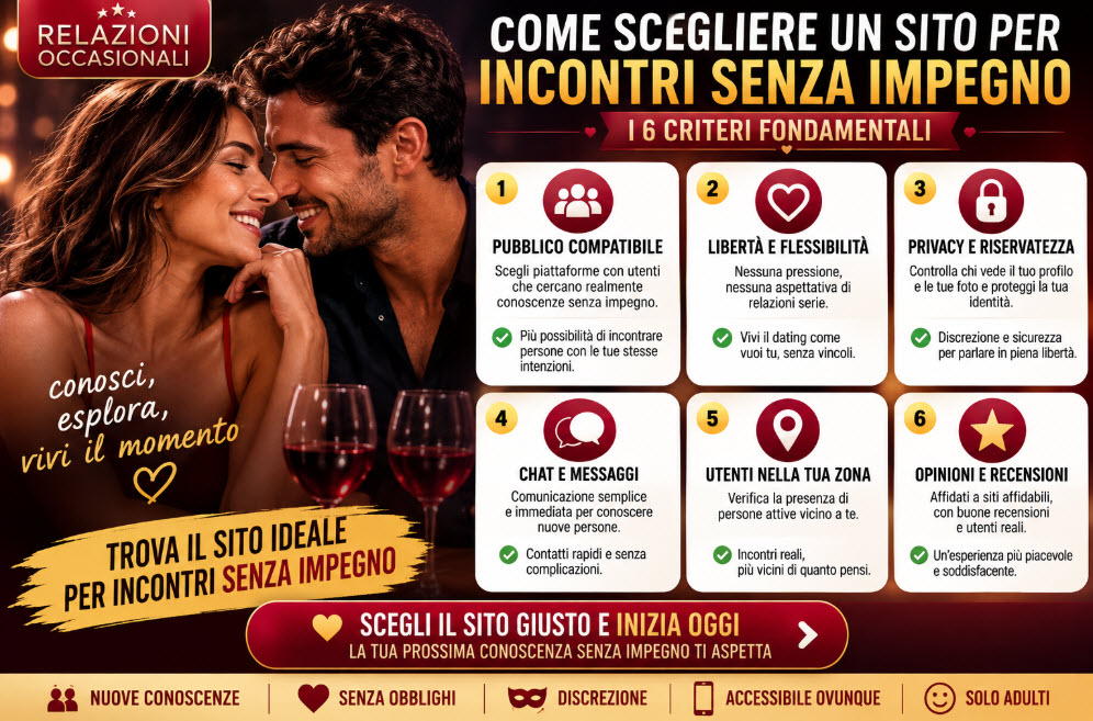 Come scegliere un sito per incontri senza impegno