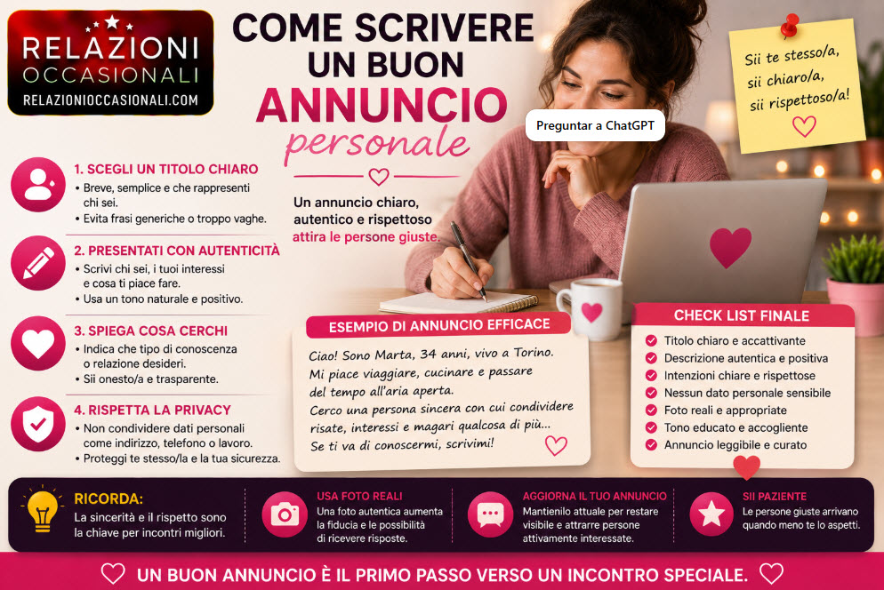 Come scrivere un buon annuncio personale