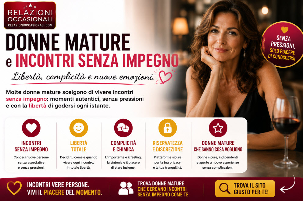 Donne mature e incontri senza impegno