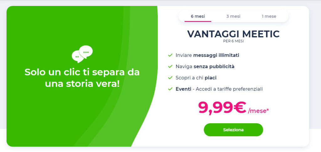 Quanto costa utilizzare Meetic